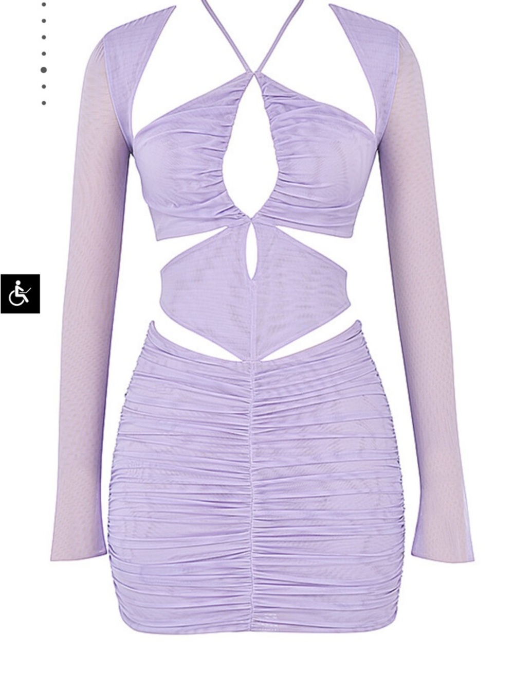 NWT Mistress Rocks Cutout Ruched Bodycon Dress in Lavender Sz S House of Cb - Picture 4 of 5